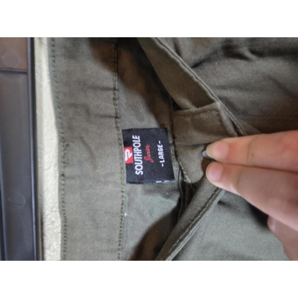 Southpole Women's Long Twill Stretch Skinny Pants, New Olive, Large - Picture 2 of 4